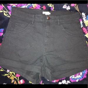 Black jean shorts